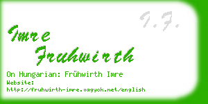 imre fruhwirth business card