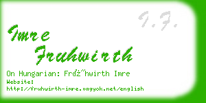 imre fruhwirth business card